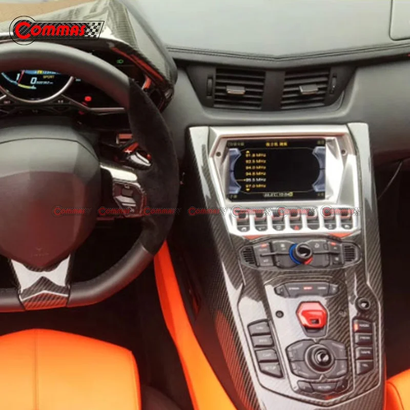 Car Modification Parts Dry Carbon Fiber Control Panel Console Cover Air Conditioner For Lambo Aventador LP700