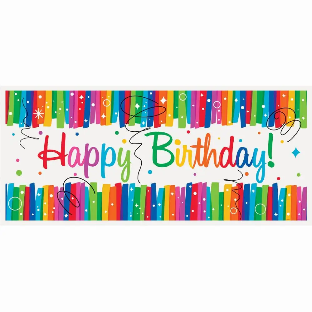 Custom text Photo Printing Happy Birthday Banner Pink Polyester Fabric Happy Birthday Backdrop Happy Birthday Banner