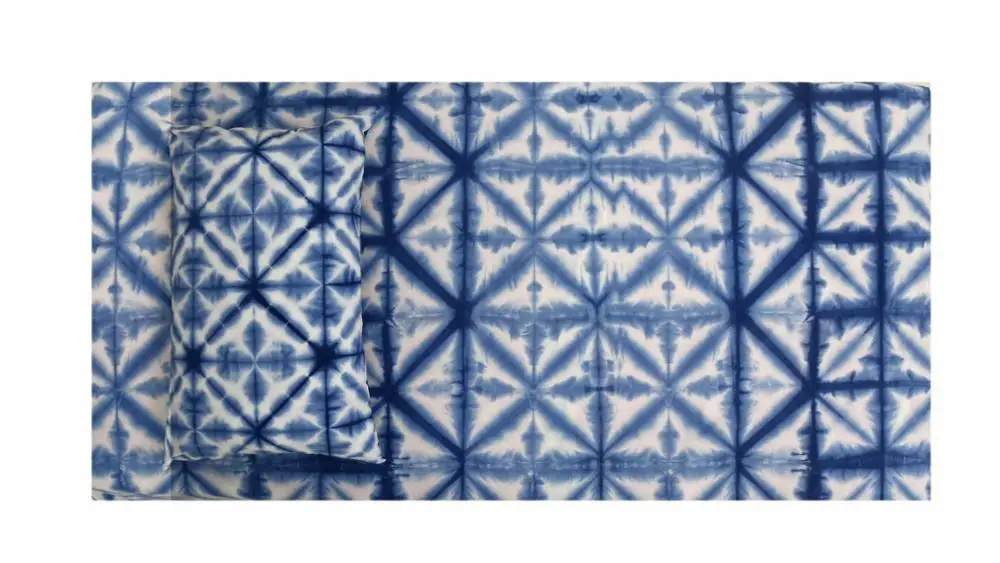 Indigo indian hand dyed for living room comfortable bedspread with a pillow cover 100% cotton tie dye bedspread set