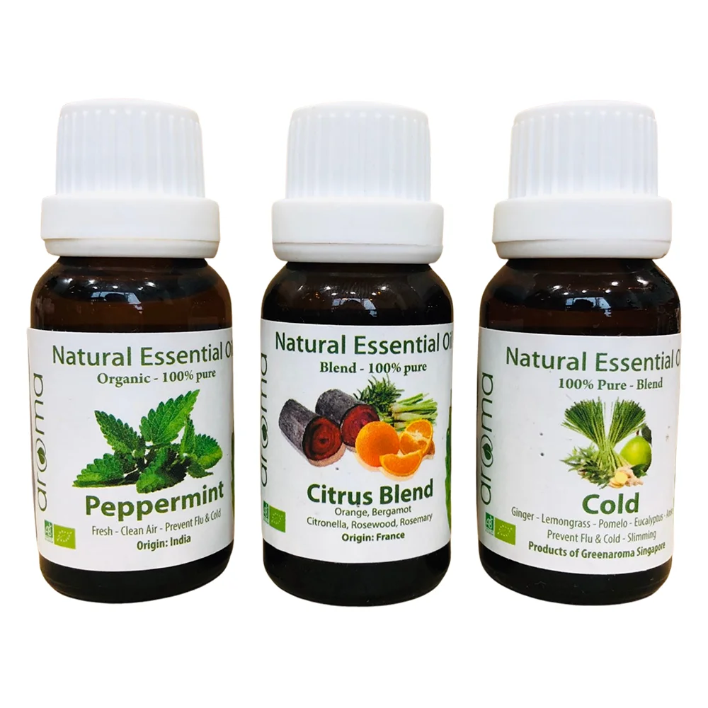 Set 3 Lavender Lemon Peppermint Essential Oil New Diffuser 100% Pure Aromatherapy Warming Massage Oil Relaxing Scentoil Deorant