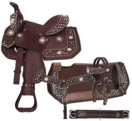 Synthetic western horse saddle set horse western saddle synthetic equestrian horse saddle pad