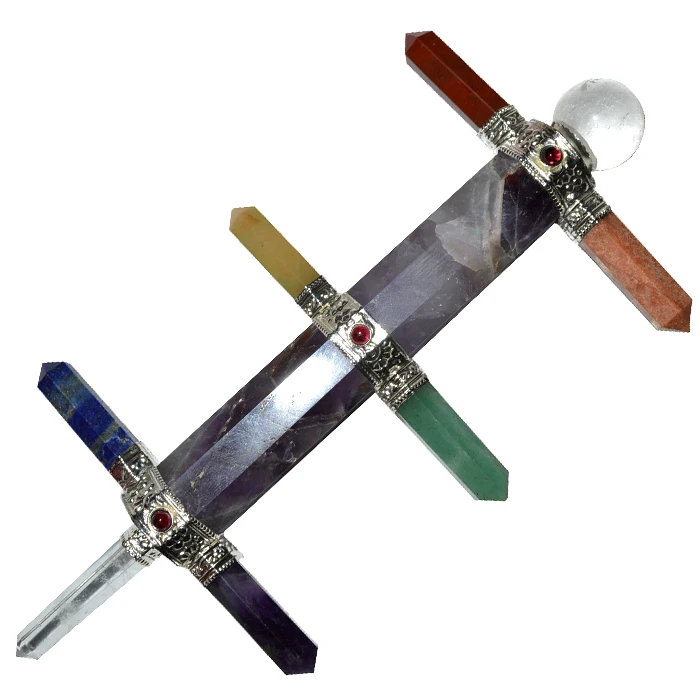 Buy healing Crystal Natural Stone Amethyst Chakra Wand