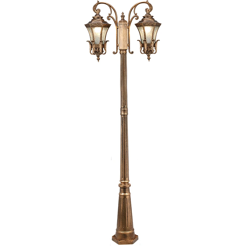 Hepu Decorative Antique Matched Aluminum Classic European style lamp pole pathway landscape outdoor garden lights
