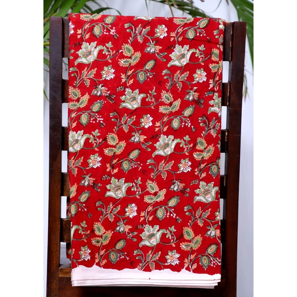 Indian Decorative Hand Block Print Handmade Cotton Natural Sanganeri Print Fabric Dress Material