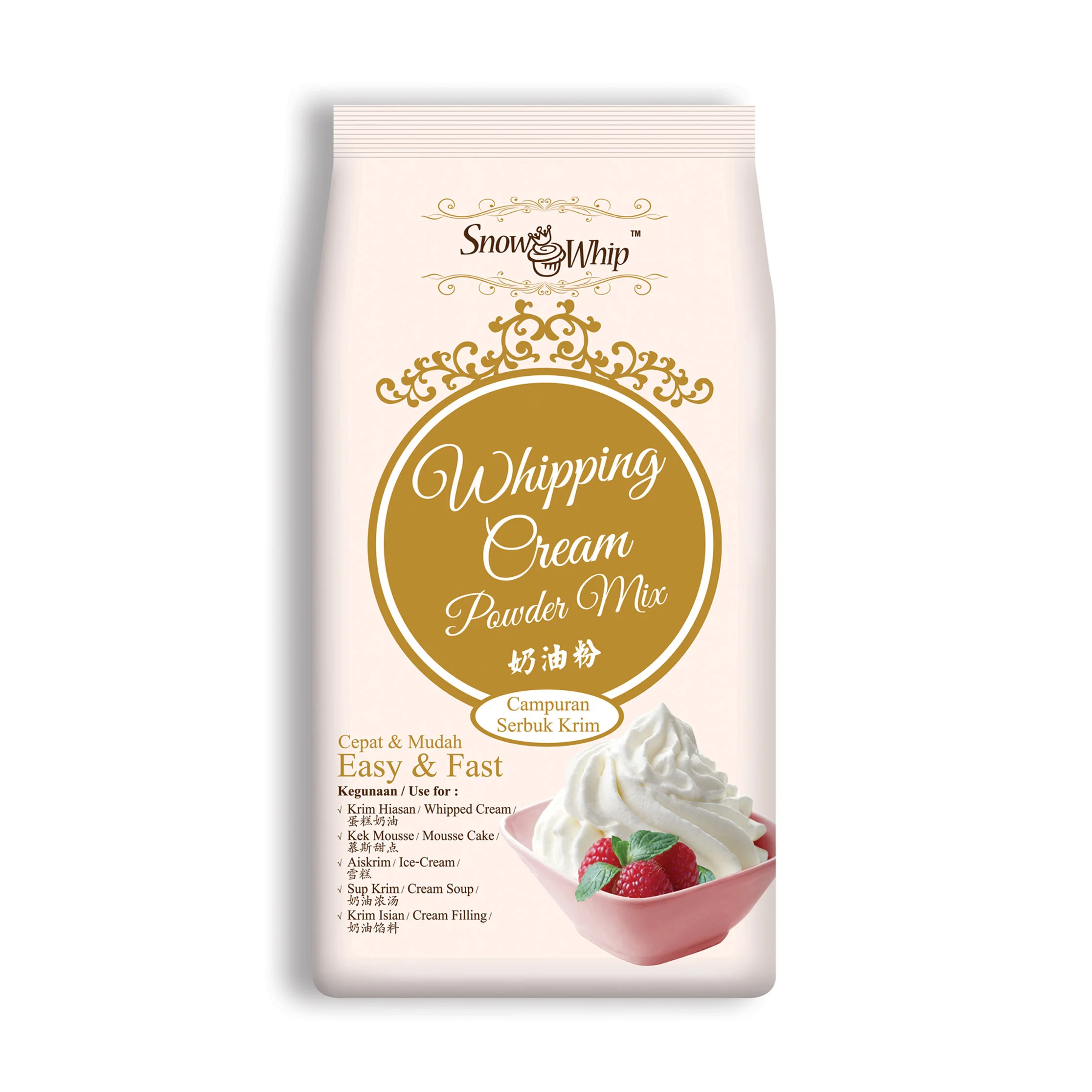 500g Per Box Halal Vanilla Milk Snow Whip Whipping Cream Powder