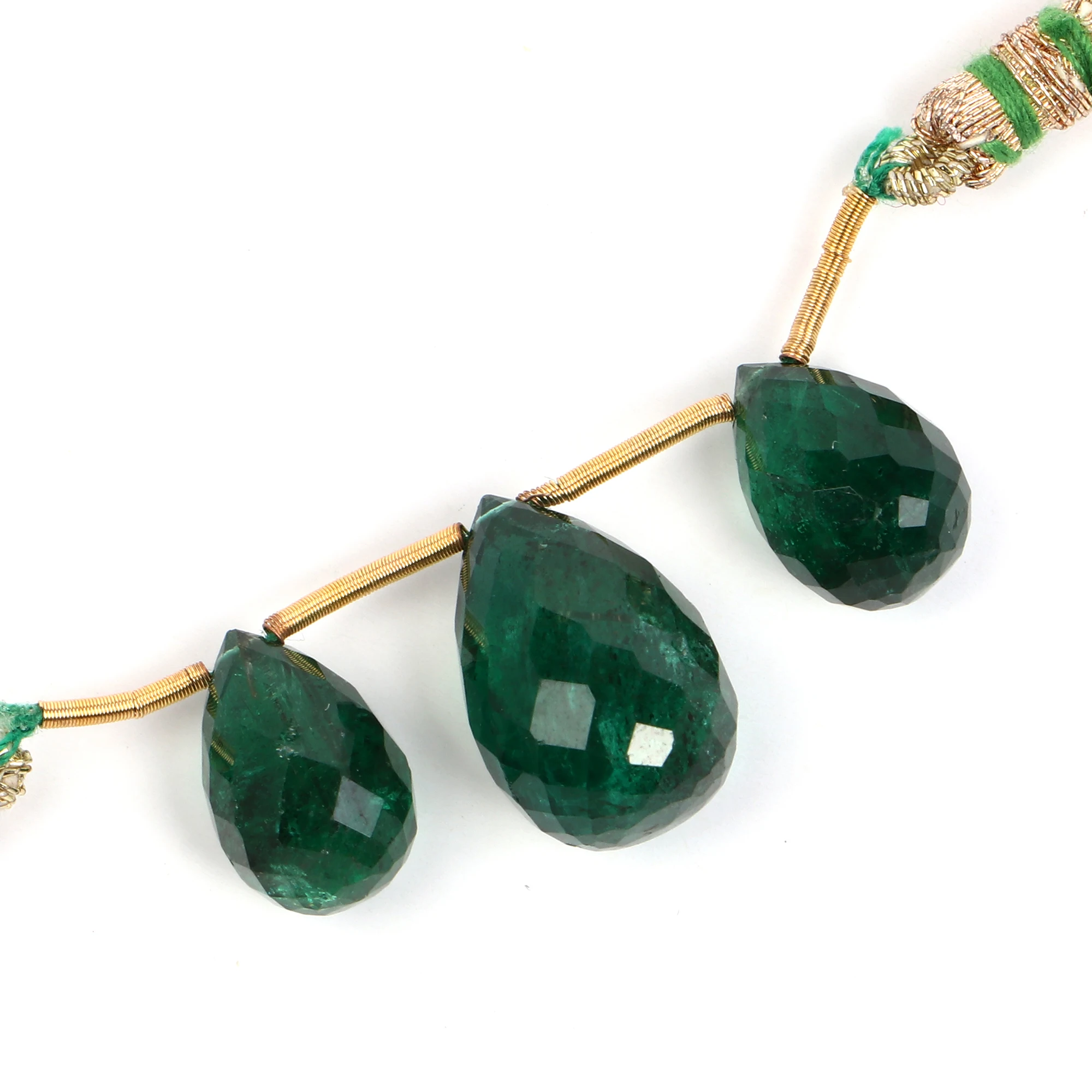 100% Natural Emerald Faceted Tear Drop Shape Gemstone Beads Side Drill Faceted Drop Beads Wholesale Beads