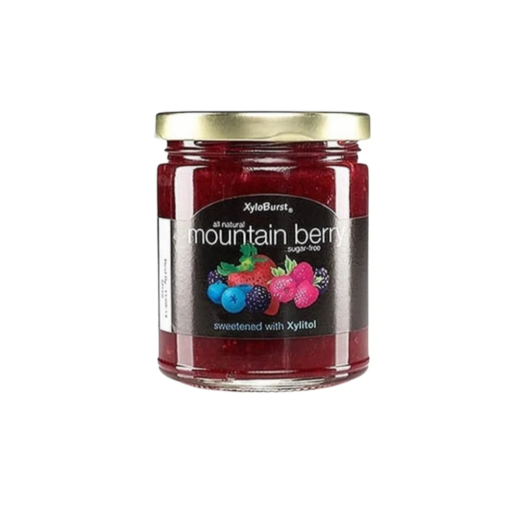 Xyloburst Sugar Free Mountain Berry Xylitol Jam Keto Friendly & Gluten Free 10 Ounce Glass Jar - Made in the USA