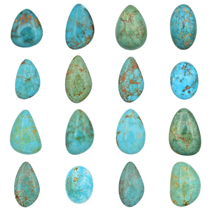 Natural Turquoise Loose Gemstone Manufacturer Smooth Pear Cabochon Natural Turquoise