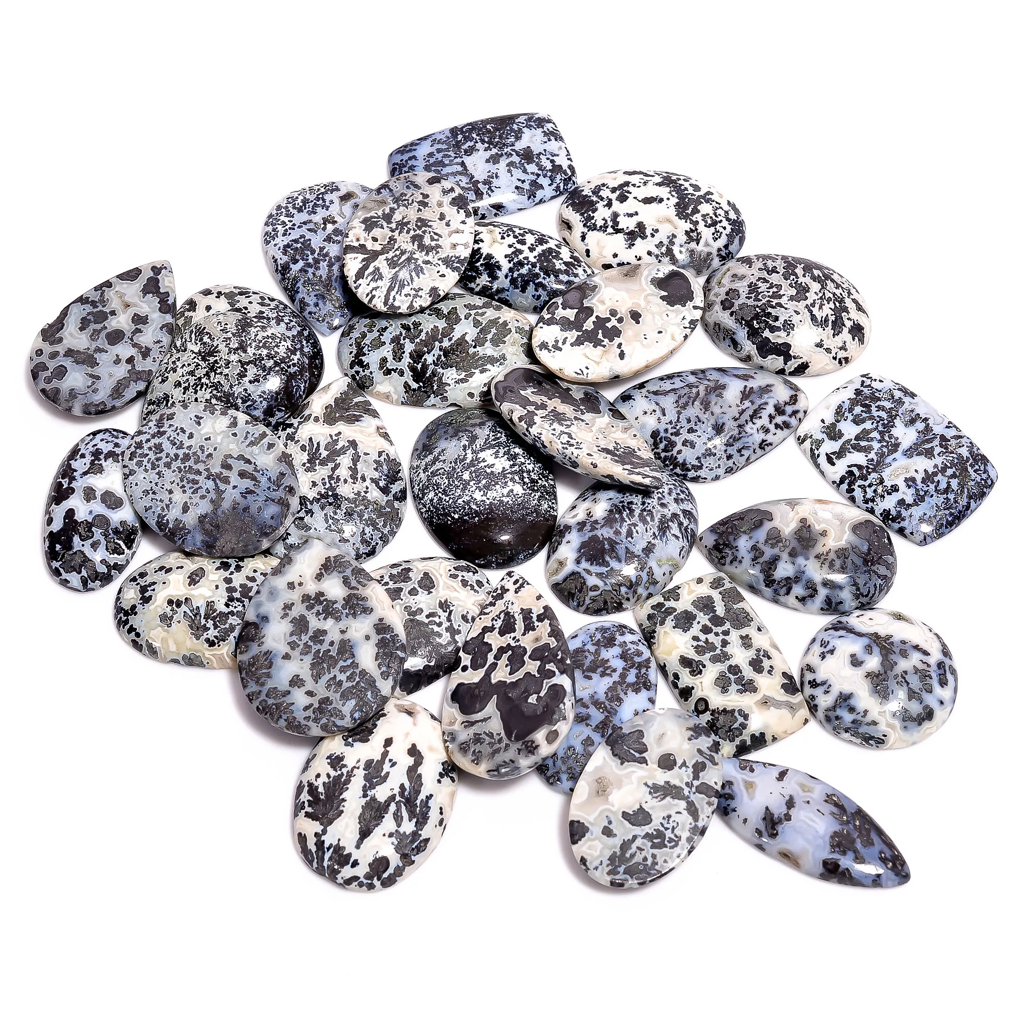 Natural Dendrite Parallel Loose Designer Gemstone Cabochons Wholesale Lot at best price and having best quality also