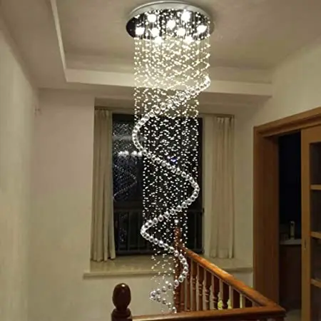 Modern Spiral Sphere Crystal Chandelier / Raindrop Spectacular Ceiling Light / Crystal Ball Pendant Lighting