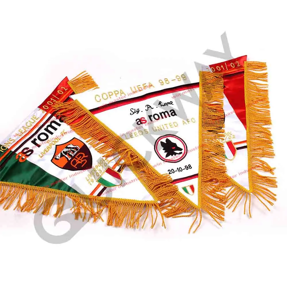 Оптовая продажа высокое качество атласный флаг треугольник Заказная атласная ткань вышитый Вымпел оборудование для личной обороны