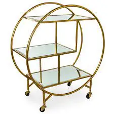 Modern Style 3 Tier Bar Cart Hotel Food Serving Trolley Or Bar Cart with wheels For Home Restaurant And Hotels Luxury Trolley