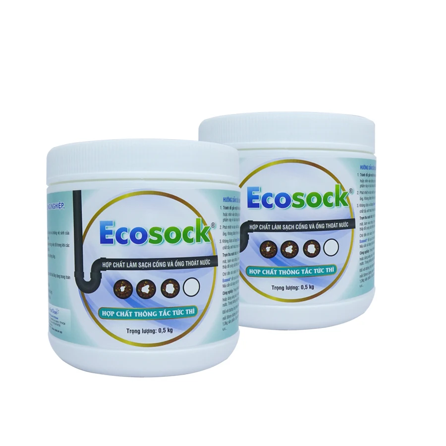 Quickly Break Down Drain Clogged Cleaning Compound - EcoSock - 500 Gram - VietNam Supplier