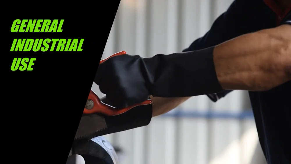 Natural latex gloves Malaysia hot sale 28mil thick heavy duty cotton flock lined durable rubber gloves latex for industrial use