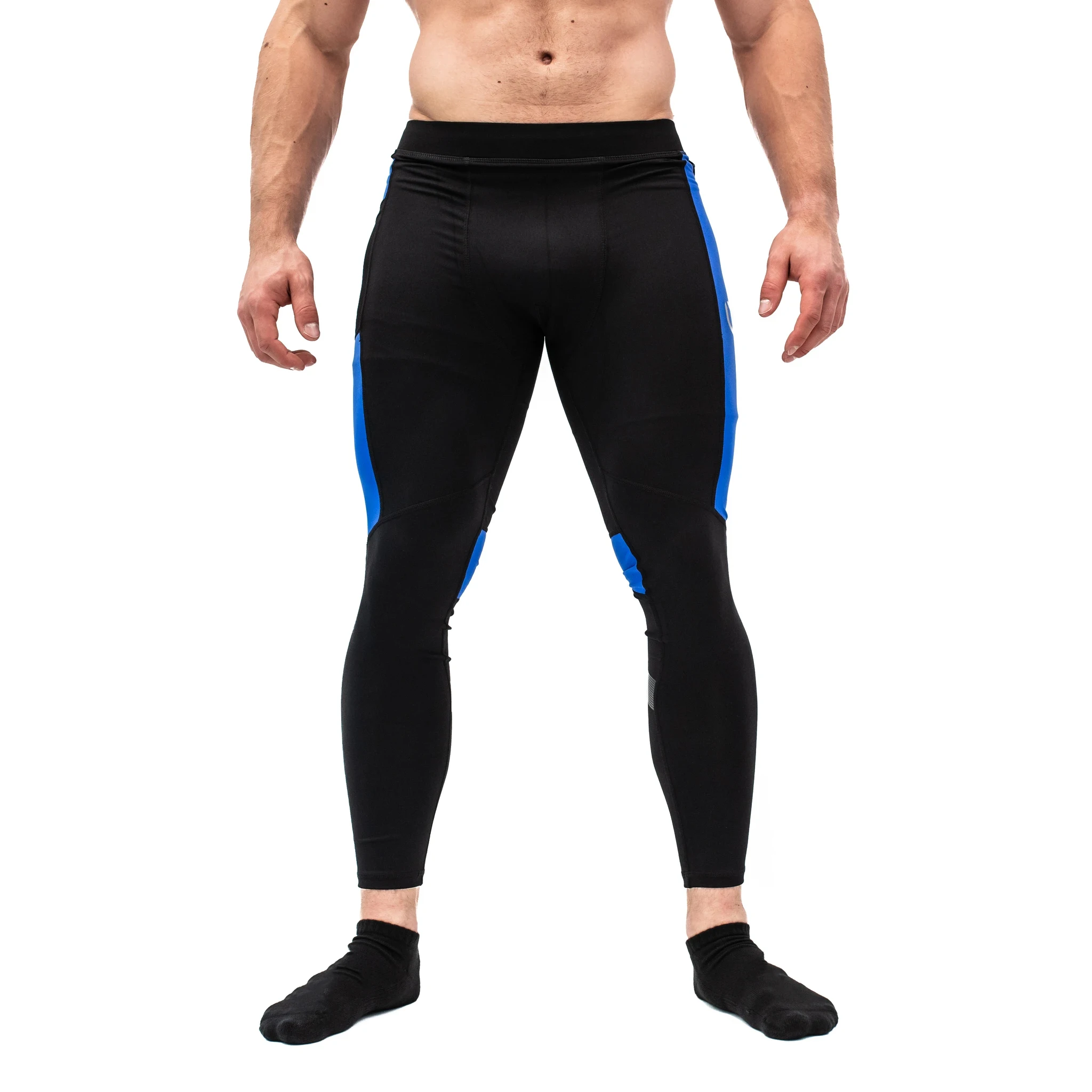 ROUSE 2023 Adjustable Elastic Waist Blue And Black Men Compression Pants Tight pants for men