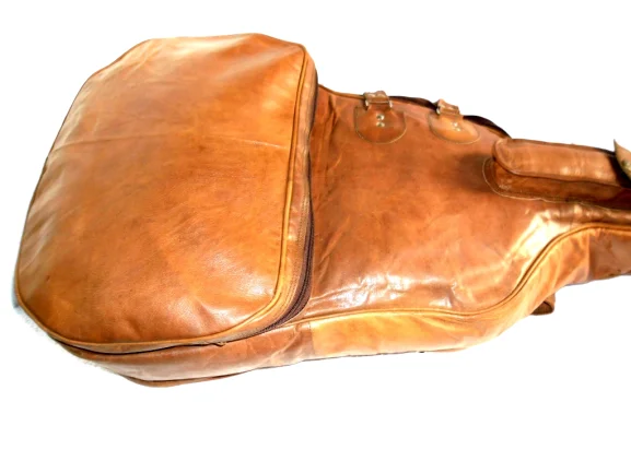 Stylish Goat Leather Backpack Bag with Strong Handle Comfortable and Safe Travel Carry for Guitar Instrument Bags