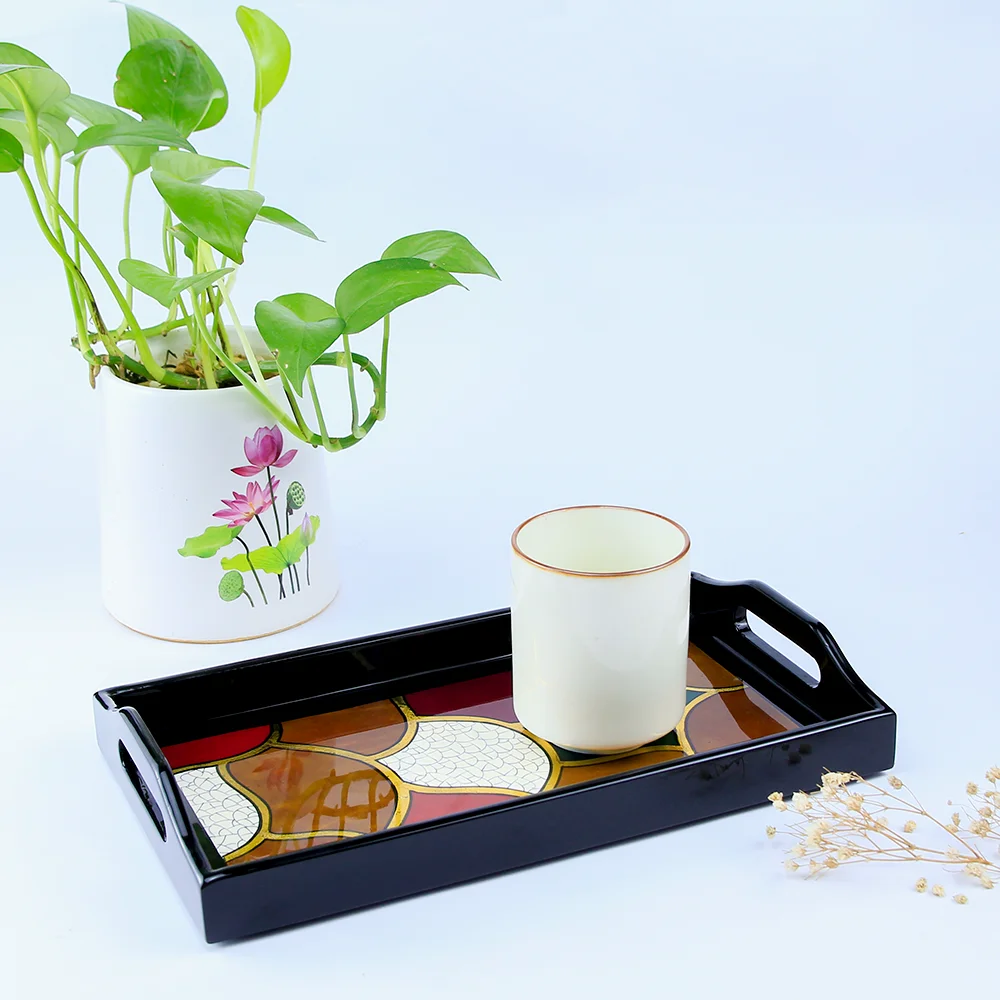 Elegant Design Top Trending Custom Logo Trays for Serving Tea Coffee Wooden Platter Tray Decor Serving Trays Storage