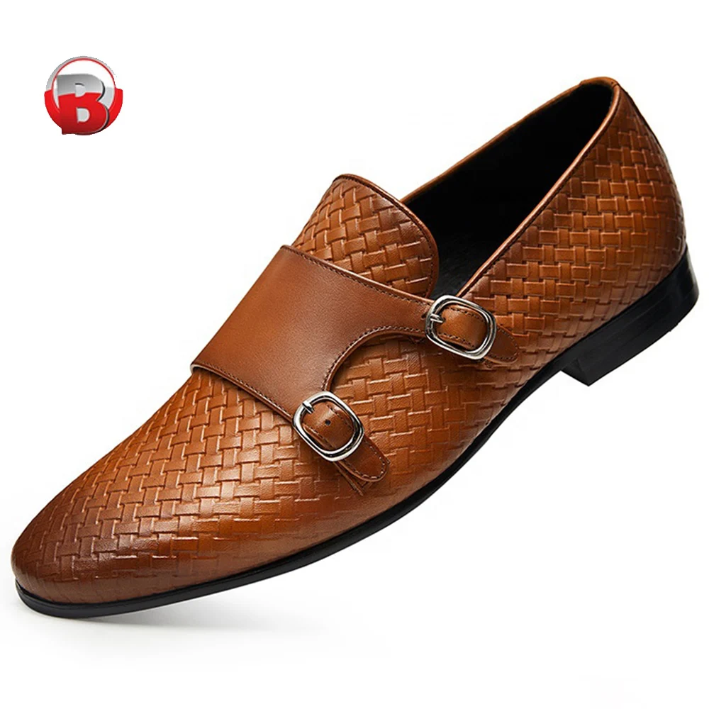 Сделано в Италии двойной монах трех цветах патина кожаная мужская обувь ручной работы