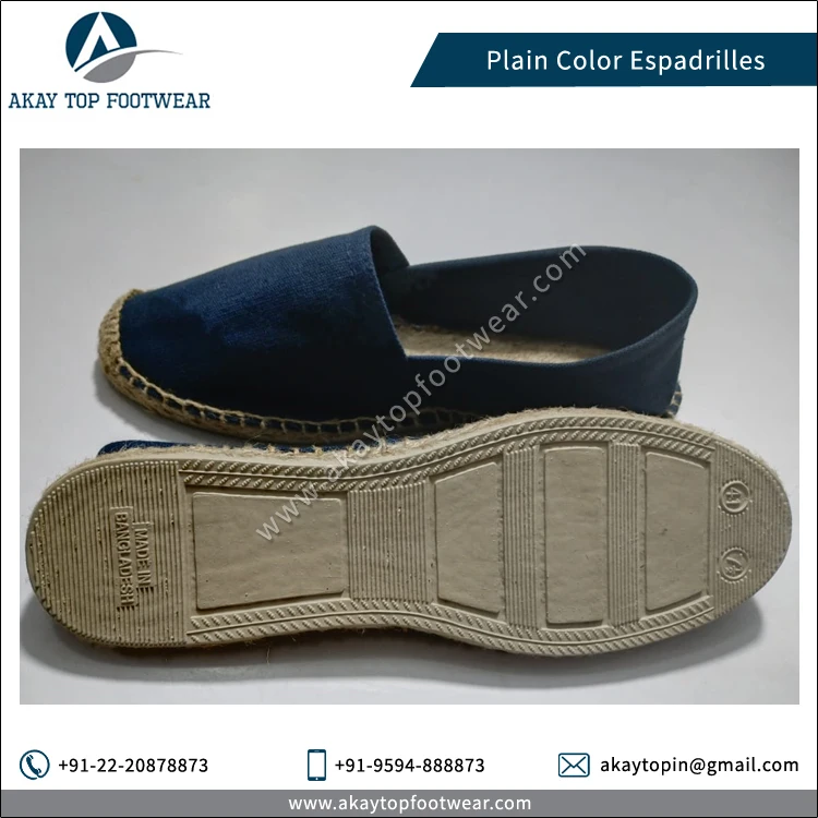 Espadrilles Comfortable Design Plain Solid Color Traditional Espadrilles Flat Shoes Available In Bulk