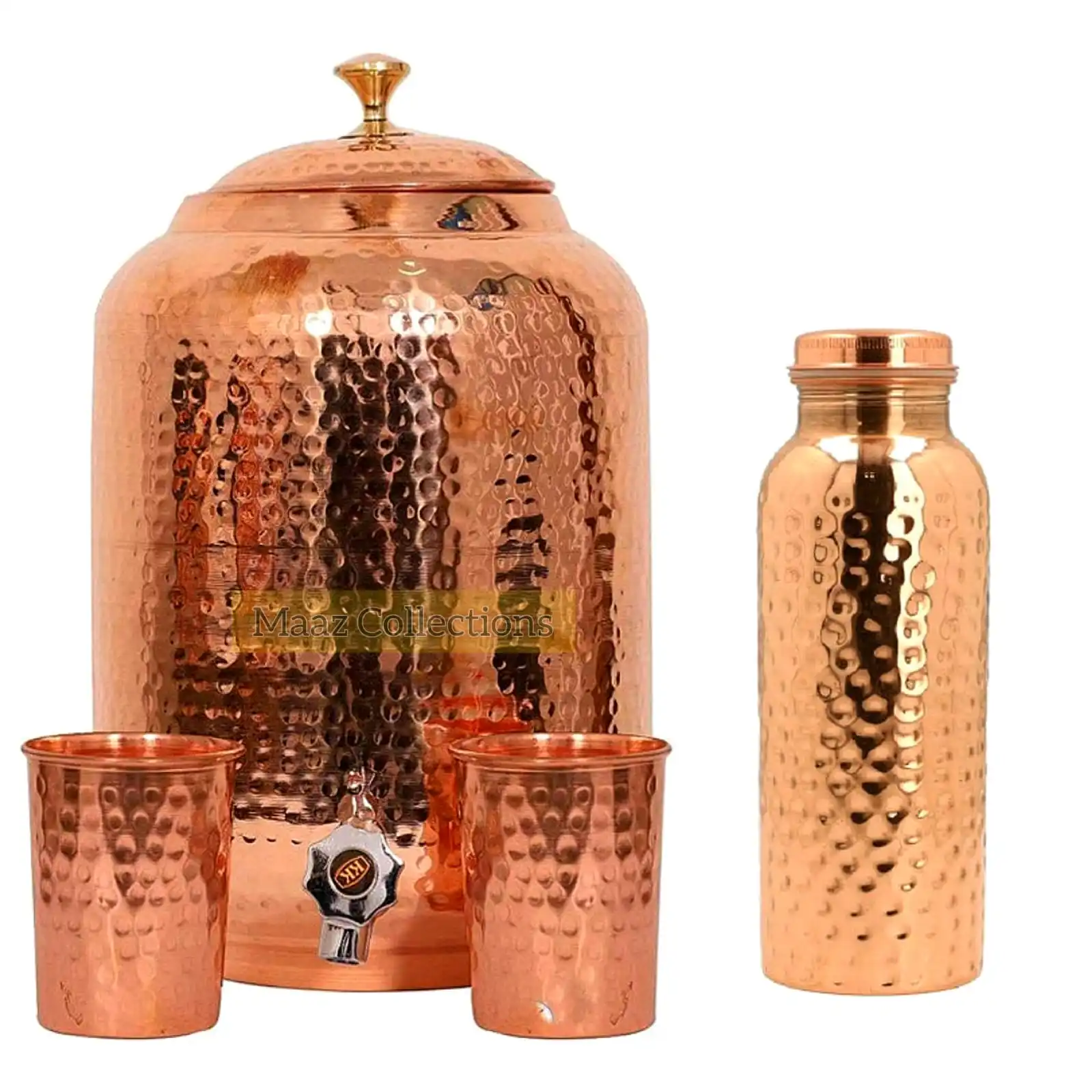 Custom made Hammered 100% Pure Copper Dispenser Handmade Ayurveda Water Pot Copper Water Storage Tank