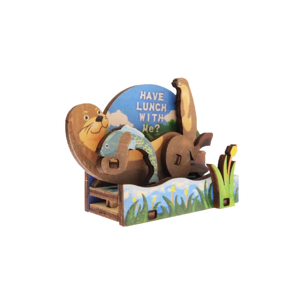 Animal Otter Movable Wooden Assembled Fridge Magnet Souvenirs