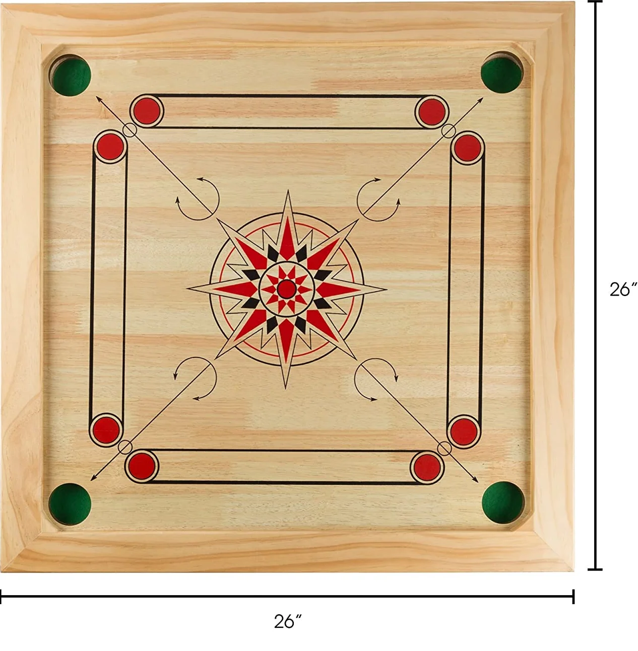 high quality wooden carrom board with game coin and striker indoor game for adults and kids to play at home