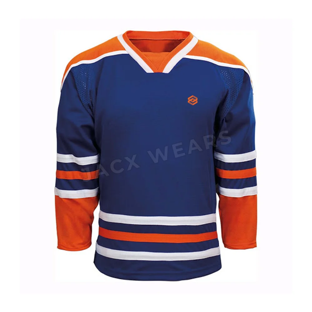 Adult Sublimation Custom V Neck& Long Sleeve Ice Hockey Jersey Hockey Shirts