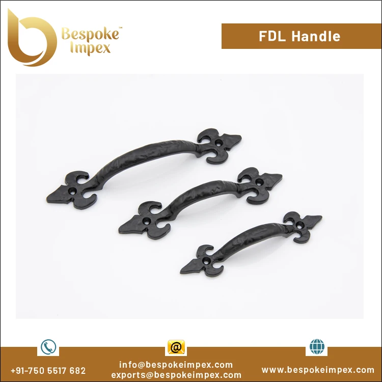 Поставщик оптом продает высококачественные кованые черные антикварные дверные петли FDL с ручкой по лучшей конкурентоспособной цене
