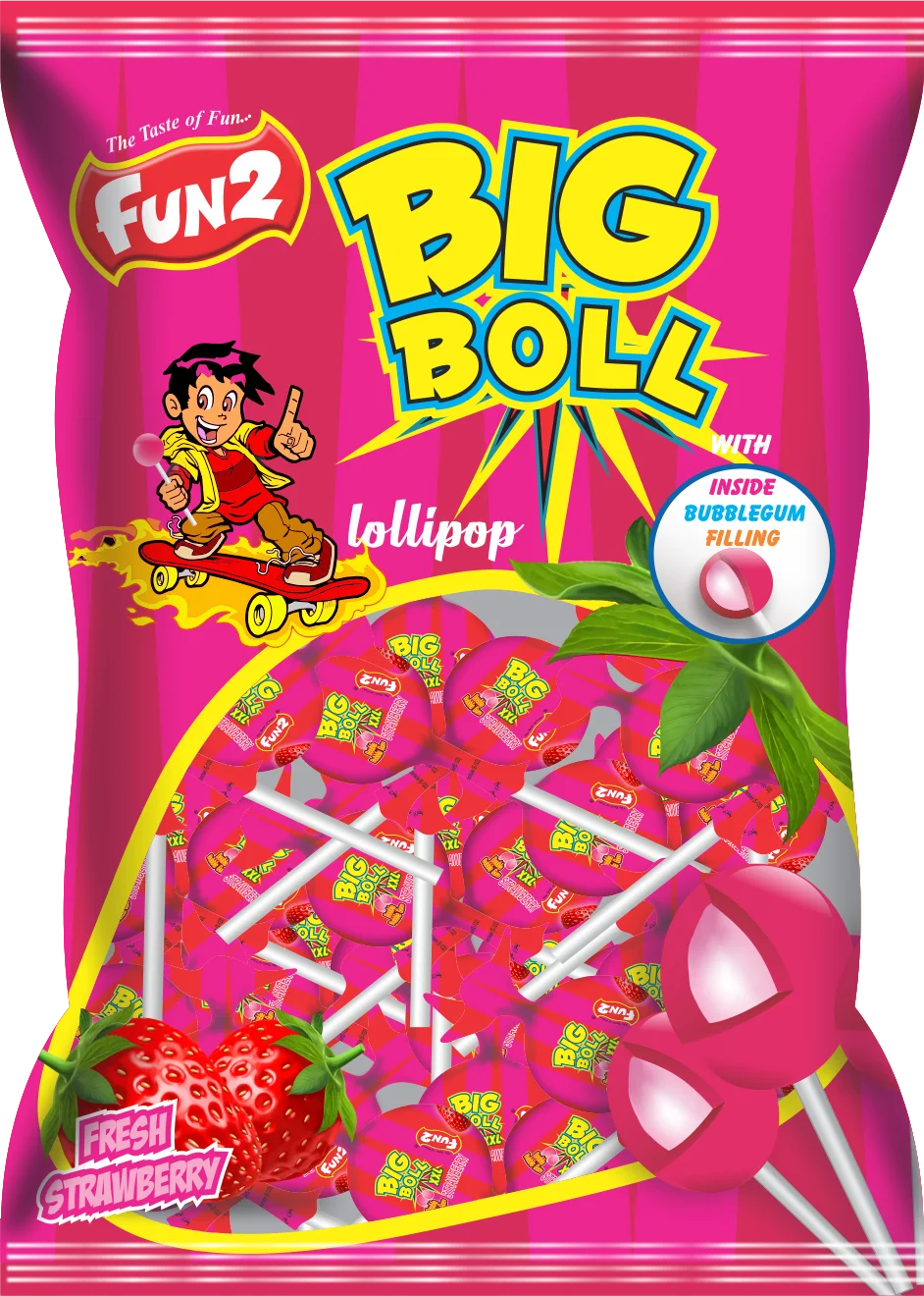Funny Shaped new Design pack Gummy Jelly big lollipops candy 24 gm big boll bubblegum lollipop tiptop lollipop.