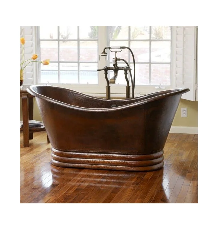 66 Inch Copper Bath Tub Nickel Inside Copper Outside