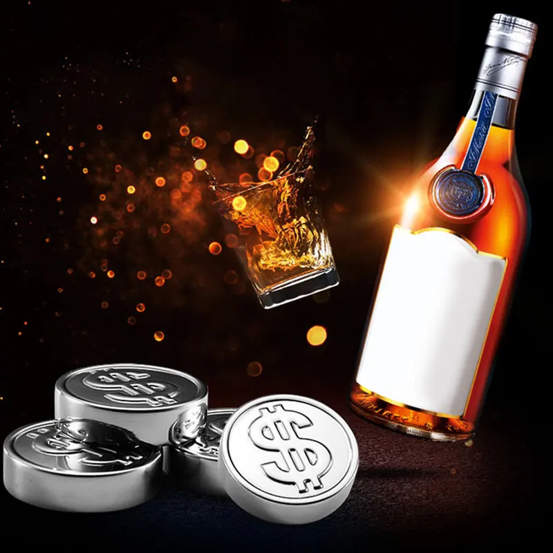 Coin Freezer Round Shape Production Line Stainless Steel Stones Reusable Whiskey Cube Ice