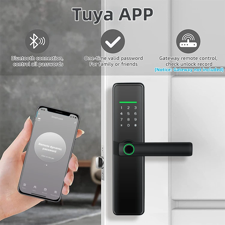High Security Anti Theft Smart Door Lock Intelligent Electronic Fingerprint Wifi App Smart Lock For Hotel And Smart Home
