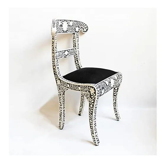 2021 best Indian Luxury wood handmade handicraft funiture chairs Bone Inlay Modern Furniture dinning chair bone inlay chairs