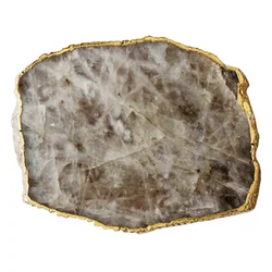 High Quality Beautiful Feng Shui Smoky Quartz Platter Gemstone Agate Coster Agate Coaster ORGONE EXPORT Buy from Forgone Export