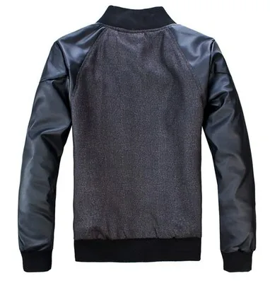 Новейший товар оптовая продажа куртка из зеленой искусственной кожи с воротником-стойкой и длинным рукавом Повседневная Свободная мужская