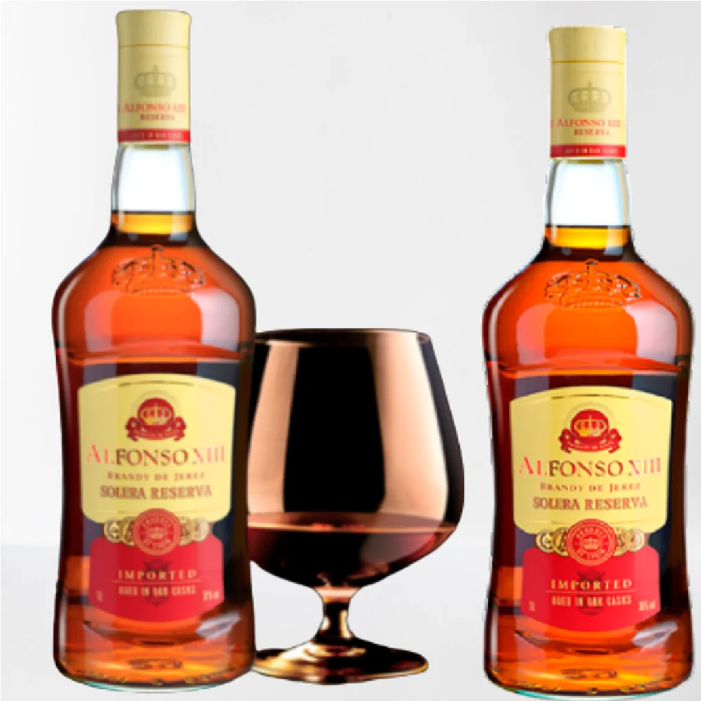 Infused Balanced Flavor Fragrant Finish Aged 3 Years Distilled Wine Spirits Bottle Premium Quality 36% Alfonso XIII Brandy