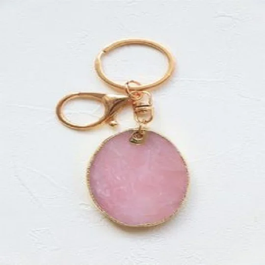 Wholesale Keychain with Best Quality Rose Quartz Agate Slice Business Targeted Crystal Gemstone Keychain Buy from AAMEENA AGATE
