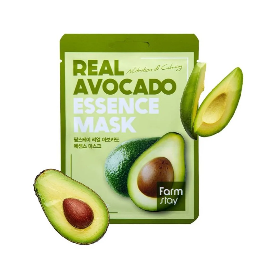 FARMSTAY REAL AVOCADO ESSENCE MASK - made in Korea Cosmetic - anti-aging anti-wrinkle whitening face lift Moisturizer Lightening