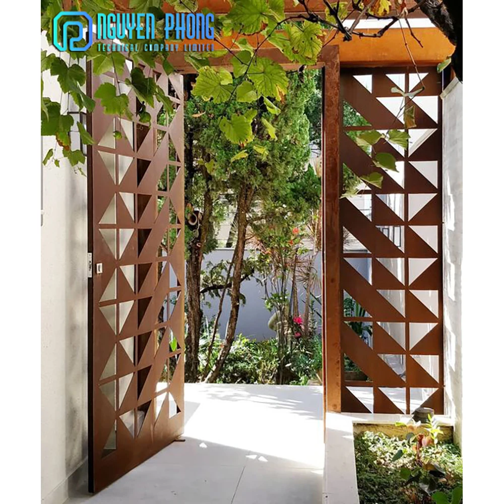 Производитель OEM Роскошные кованые железные главные ворота для