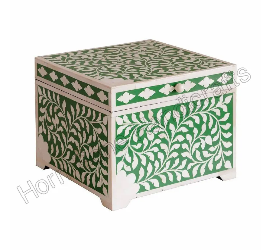 Индийская декоративная коробка ручной работы с инкрустацией в виде костей перламутровая шкатулка для украшения дома и стола