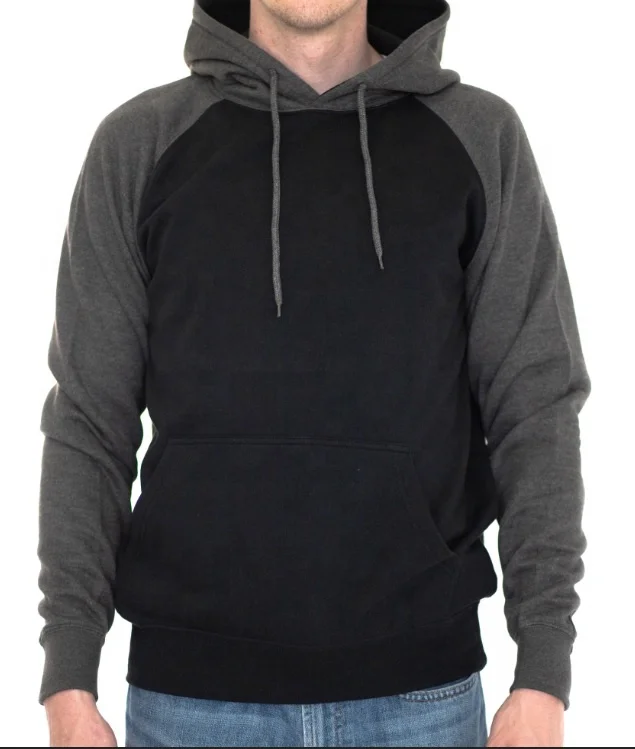 2019 Contrast Raglan Sleeve Pullover Hoodie Sweatshirt 100% Cotton Raglan Sleeve Hoodie For Men
