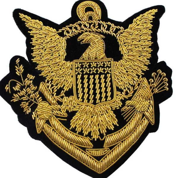 NEW 2022 Best Quality Badge Hand Embroidery Bullion Wire Badges Handmade Emblem Insignia hand USA UK ITALY Quick Delivery Badges