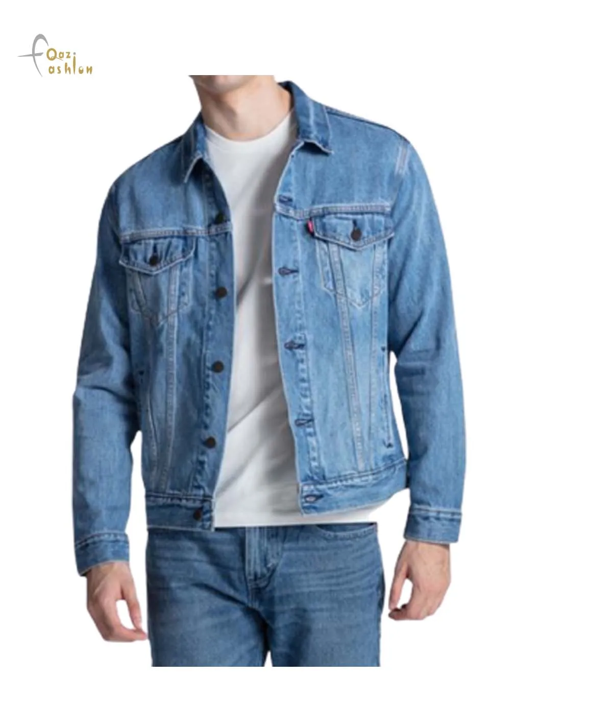 Red Color Men Jeans Jackets OEM Fashion Men Denim Long Sleeves With Front Pocket Jeans Jackets