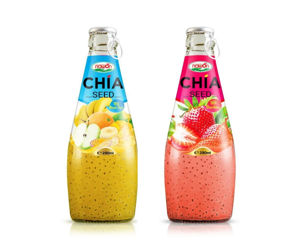 Оригинальный производитель 290 мл напиток из семян Навона Чиа для здорового сока клубники ISO оптовая продажа от производителя