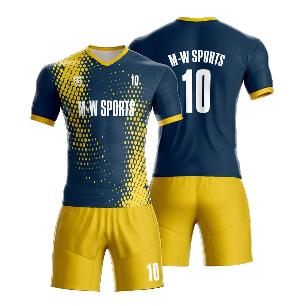 Hot Sale Latest Design Men Soccer Football Uniform | Latest Sports Wear 100% Polyester Soccer Jersey Uniform Kit Set