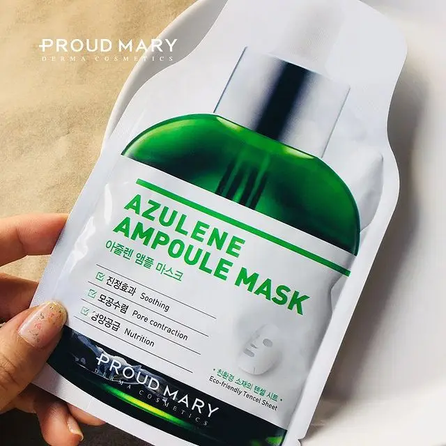 Корейская увлажняющая маска Proud Mary Azulene 25 г * 10 штук в коробке с основными ингредиентами Centella Asiatic для успокоения кожи