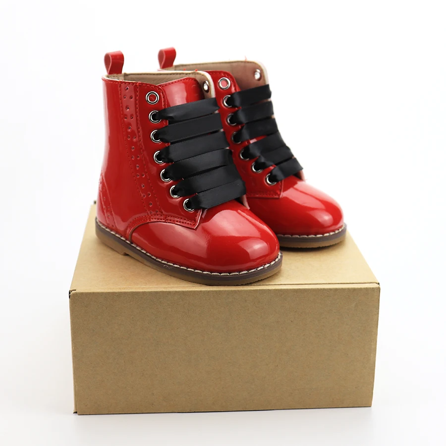 Smile Baby Martin Boots New Fashion Waterproof Pu Customized Patent Leather Unisex Children Boots Kids For Christmas