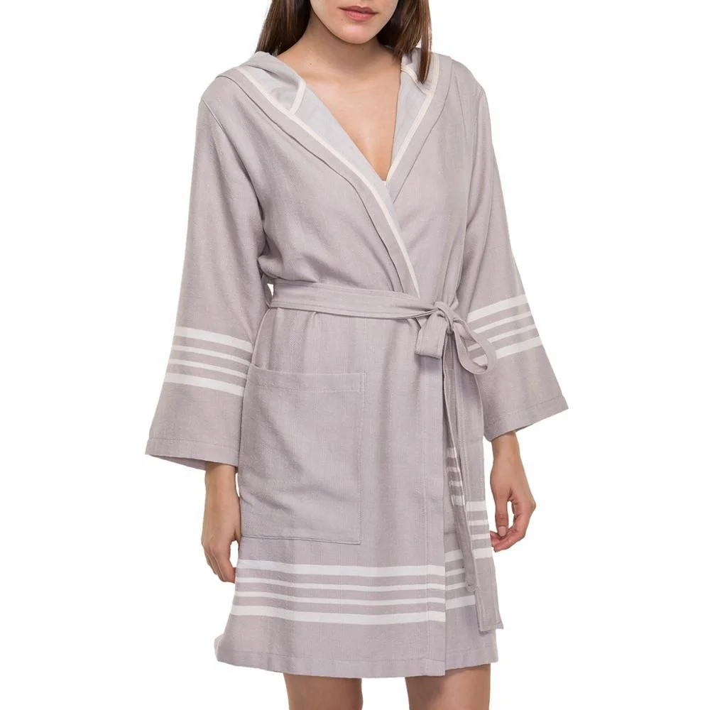 Top Quality Bathrobe with Hood for Men or Women and Breathable Quality Turkish Towels and Bathrobes