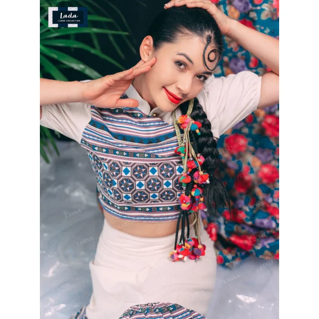 Best Seller Thai Casual Womens Dresses Premium Products Hand Made By Lada Lanna Collection 018