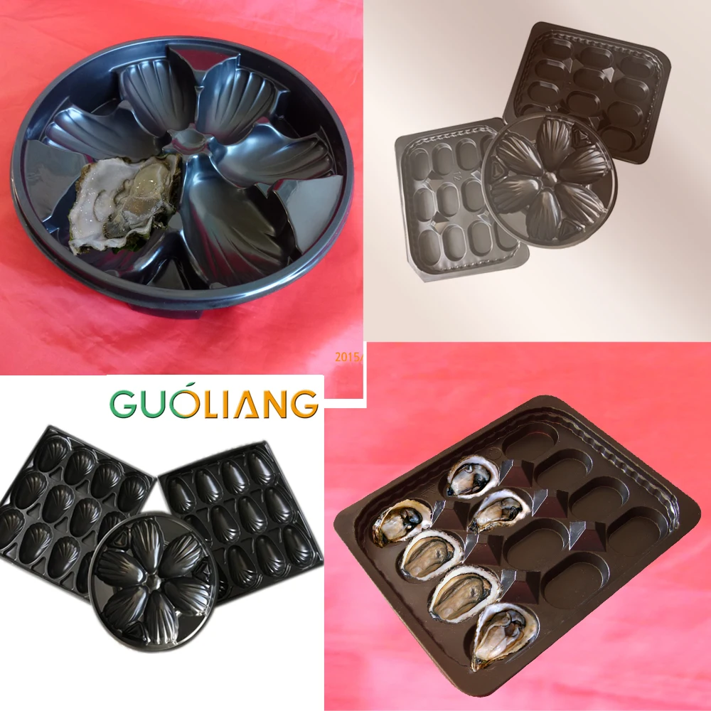 disposable fresh plastic oyster tray in food grade